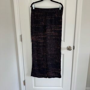 Chic Black and Orange Wide Leg Pants